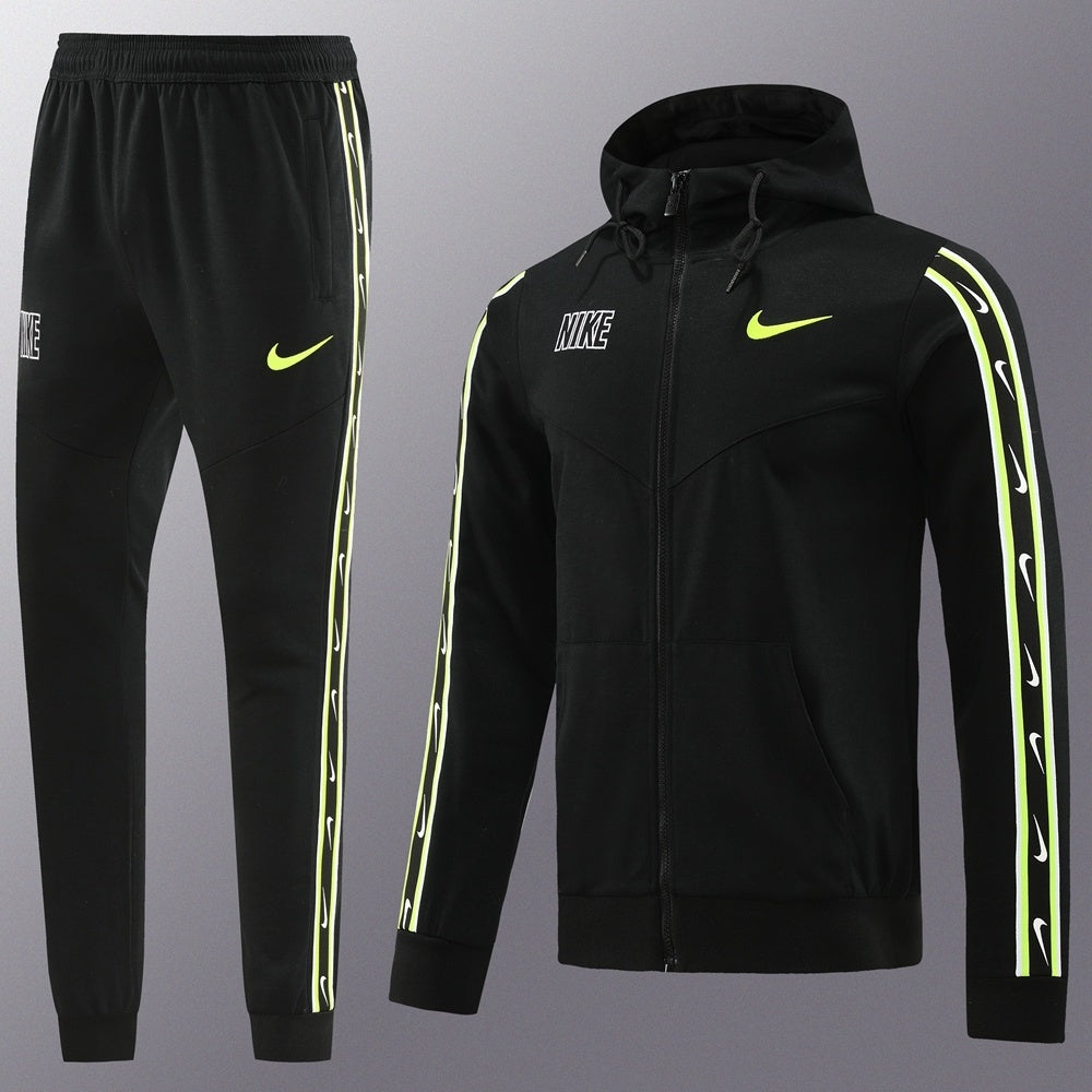 Nike Repeat Volt And Black Hooded Tracksuit