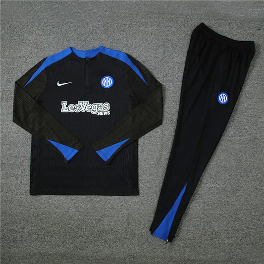 24/25 Inter Milan Black And Blue 1/4 Zip Tracksuit