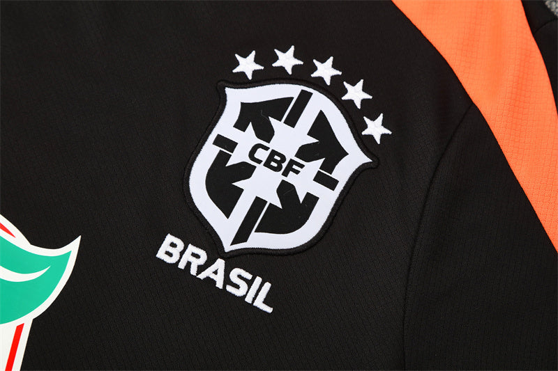 Brazil Black/Orange Shorts Training Set