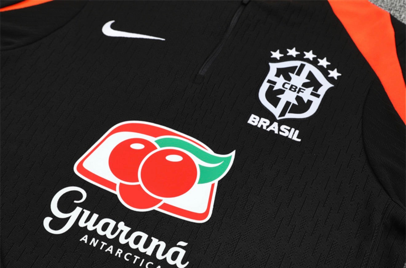 2025 Brazil Black 1/4 Zip Tracksuit