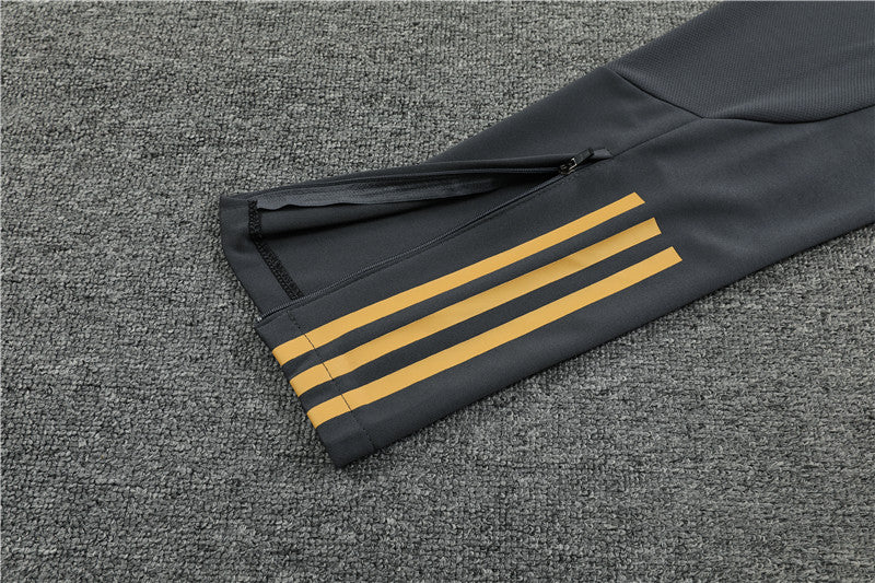 23/24 Arsenal FC Dark Grey And Gold 1/4 Zip Tracksuit