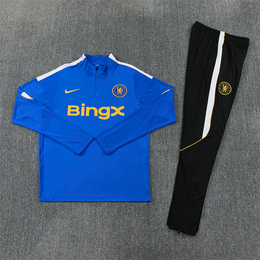 26/27 Chelsea FC Blue And Black 1/4 Zip Tracksuit