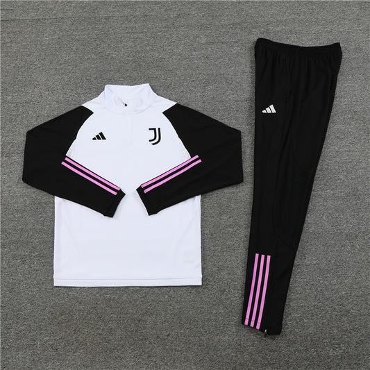 23/24 Juventus White And Black 1/4 Zip Tracksuit