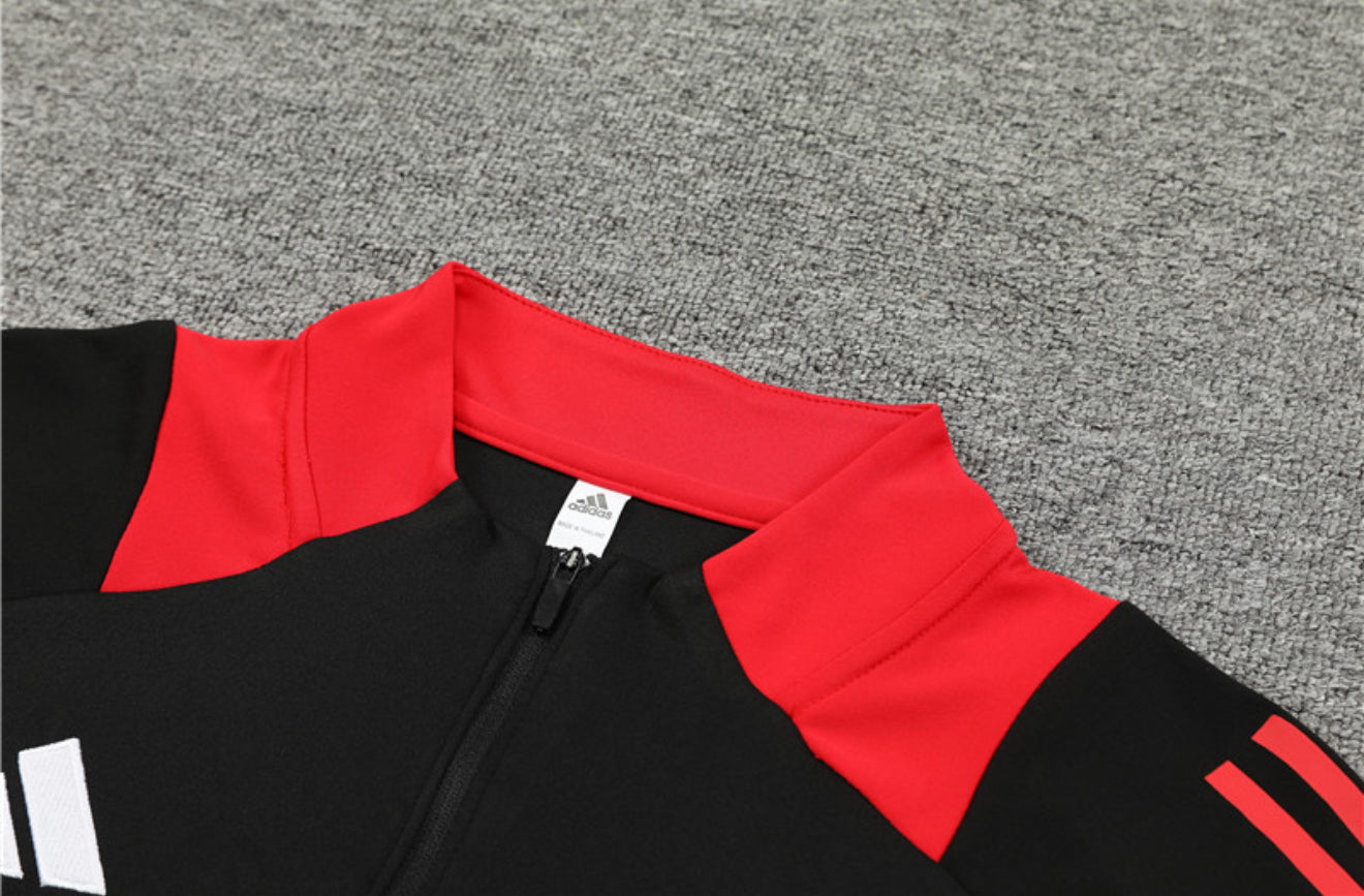 24/25 FC Bayern Munich Black And Red 1/4 Zip Tracksuit