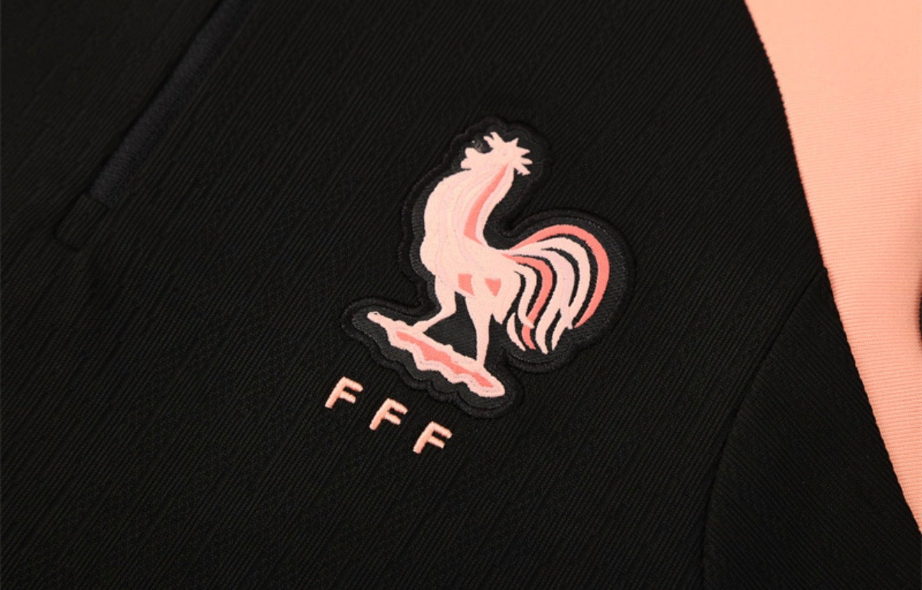 2025 France Black 1/4 Zip Tracksuit