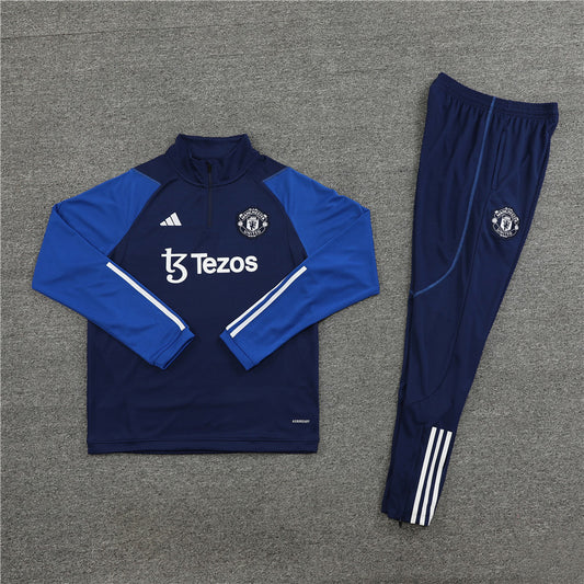 23/24 Manchester United Dark Blue 1/4 Zip Tracksuit