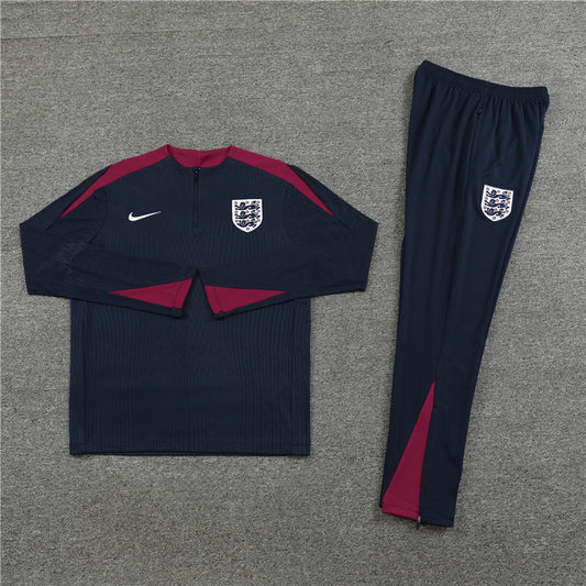 2025 England Dark Blue 1/4 Zip Tracksuit