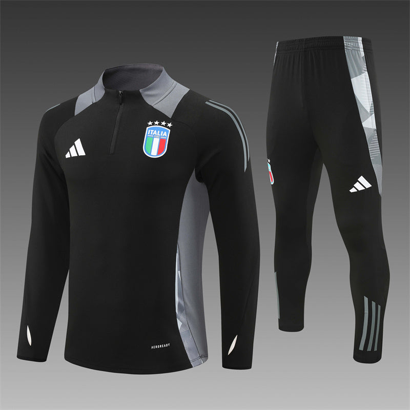 2025 Italy Black 1/4 Zip Tracksuit