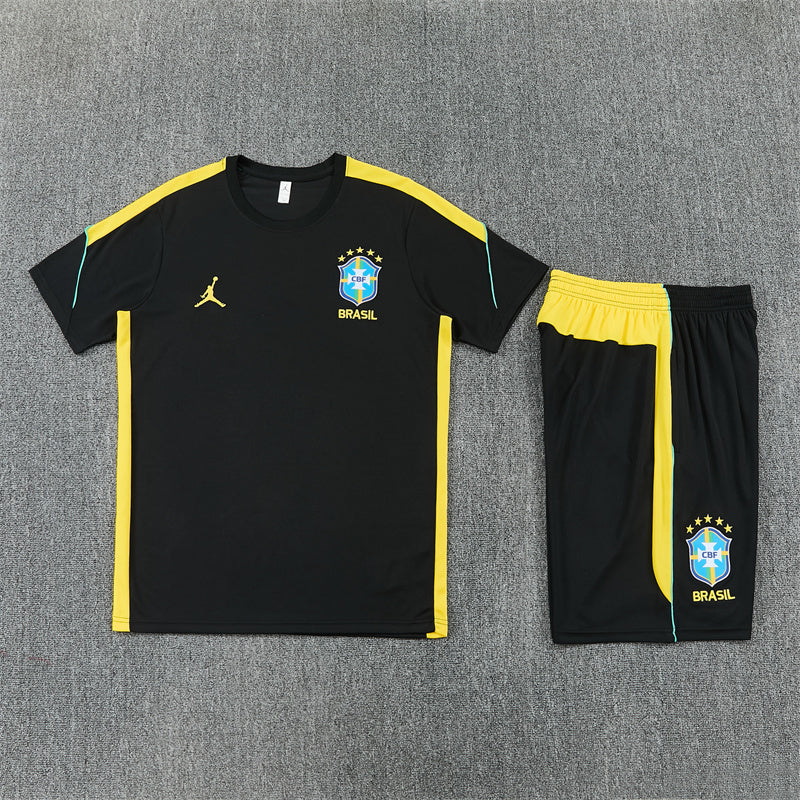 Brazil x Jordan Black/Yellow Shorts Training Set