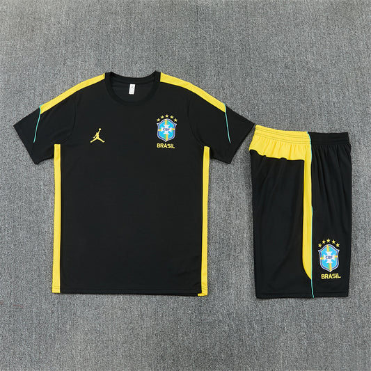 Brazil x Jordan Black/Yellow Shorts Training Set