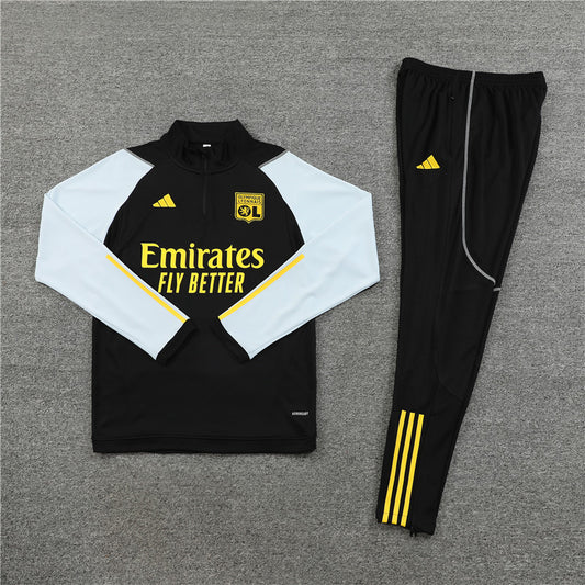 23/24 Olympic Lyon Black 1/4 Zip Tracksuit