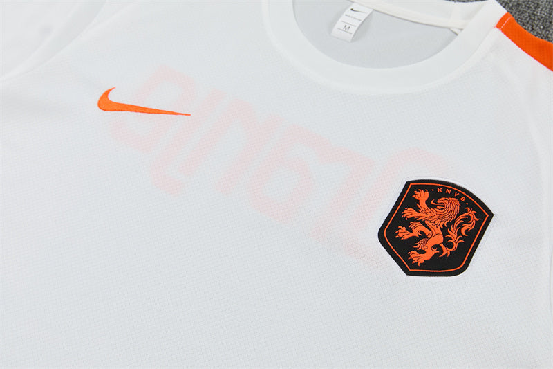 Netherlands White/Orange/Black Shorts Training Set