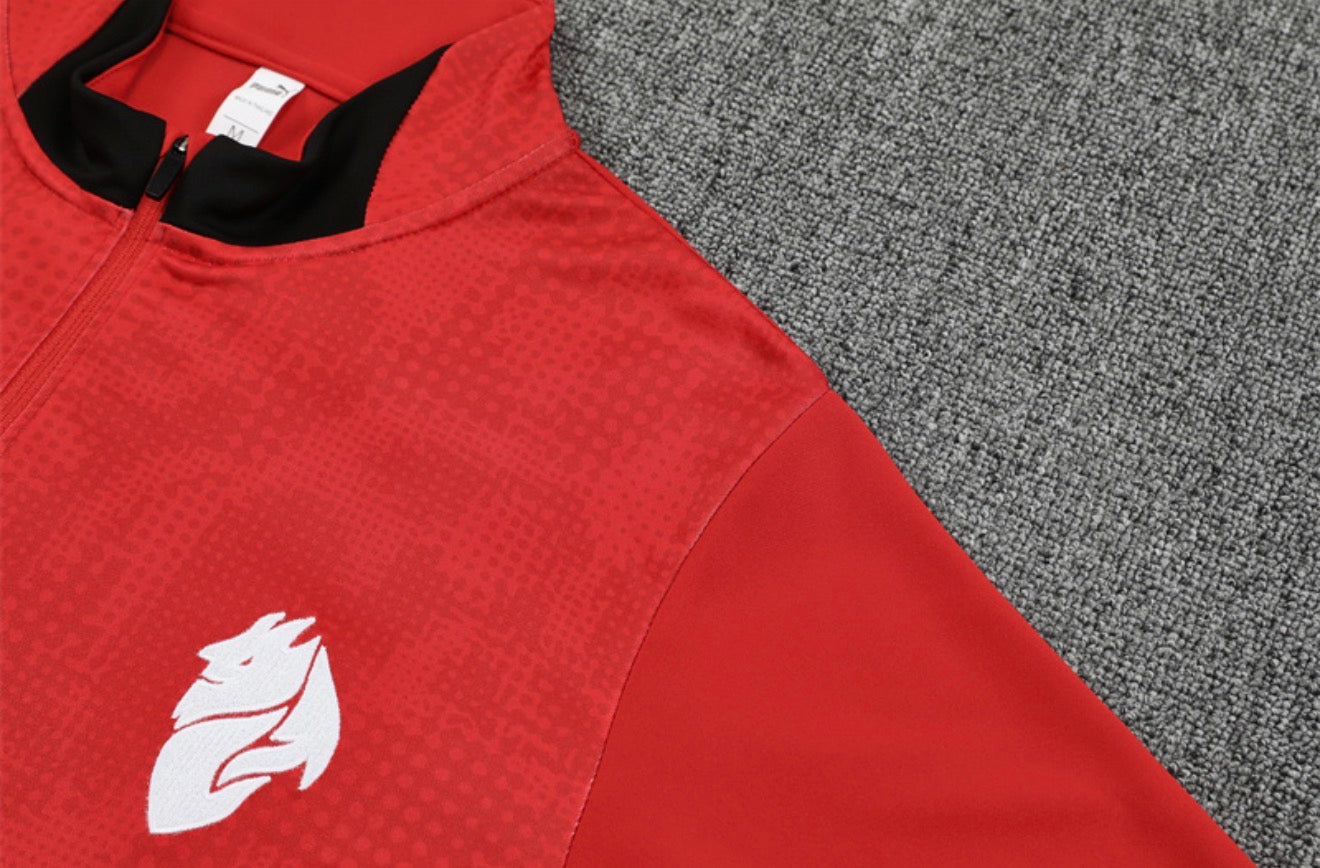 25/26 AC Milan Red/Black 1/4 Zip Tracksuit