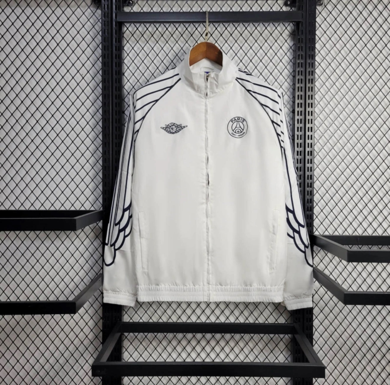 PSG x Air Jordan White/Blue Windbreaker