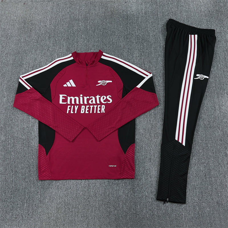Arsenal Burgundy And Black 1/4 Zip Tracksuit