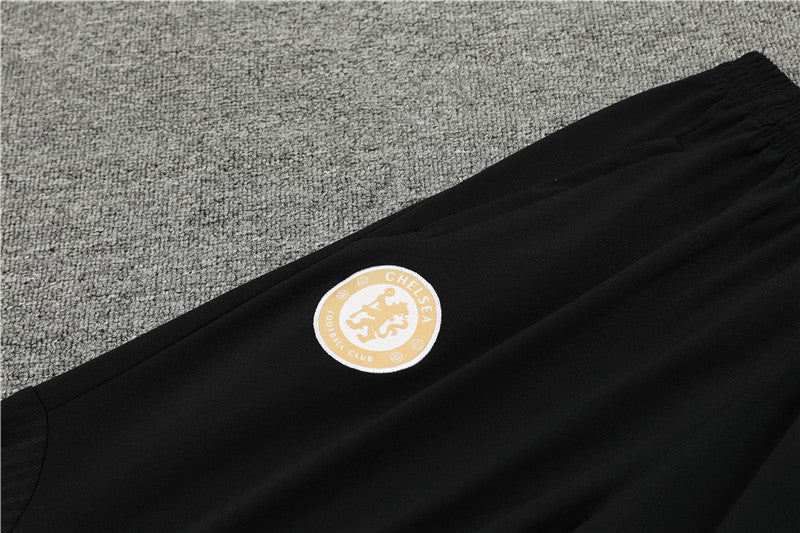 23/24 Chelsea FC White And Black 1/4 Zip Tracksuit