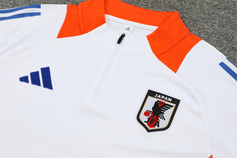 2025 Japan White, Blue And Orange 1/4 Zip Tracksuit