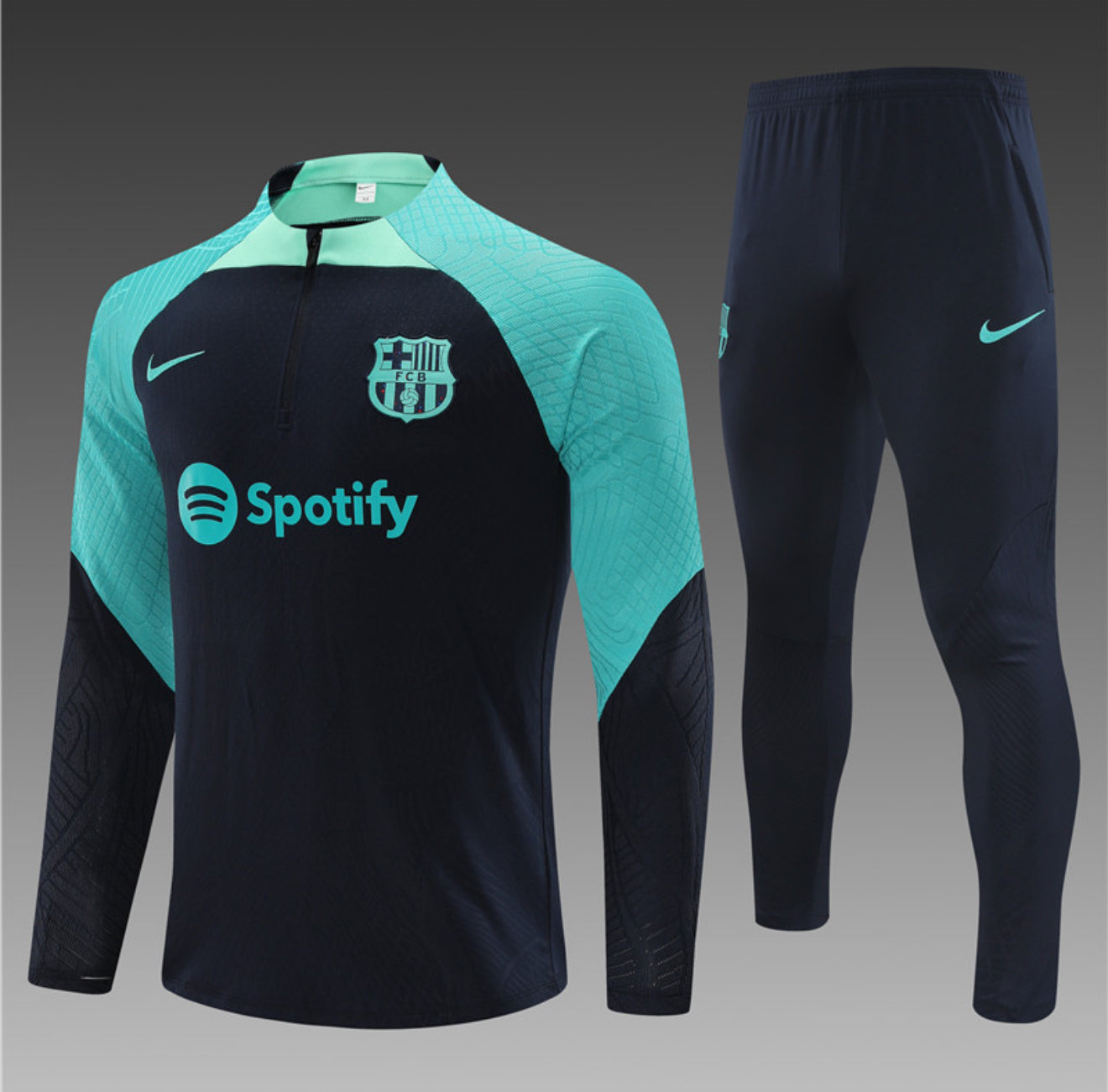 23/24 FC Barcelona Navy And Light Blue 1/4 Zip Tracksuit