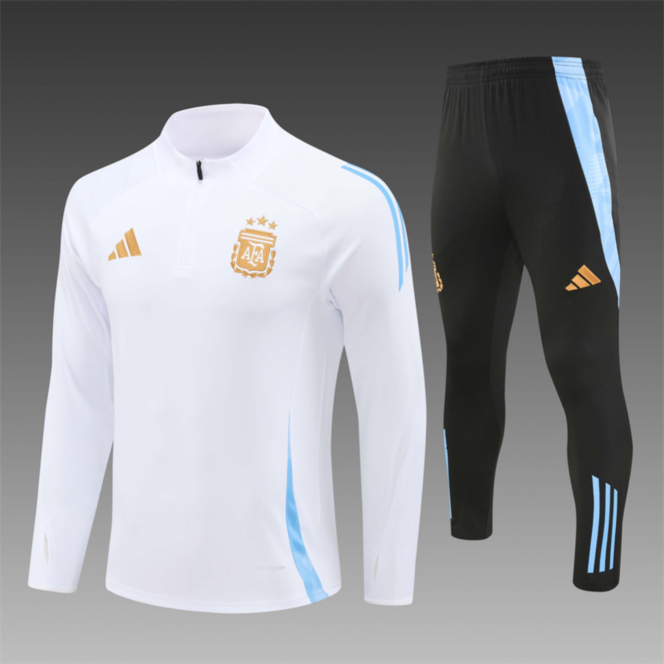 2025 Argentina White And Black 1/4 Zip Tracksuit