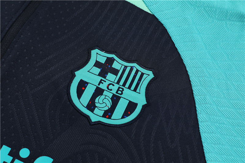 23/24 FC Barcelona Navy And Light Blue 1/4 Zip Tracksuit