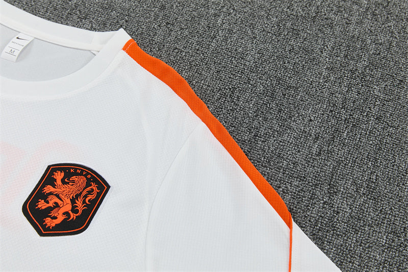 Netherlands White/Orange/Black Shorts Training Set