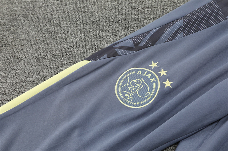 2024/2025 Ajax Yellow And Grey 1/4 Zip Tracksuit