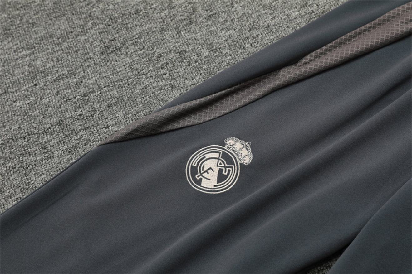 24/25 Real Madrid Dark Grey 1/4 Zip Tracksuit