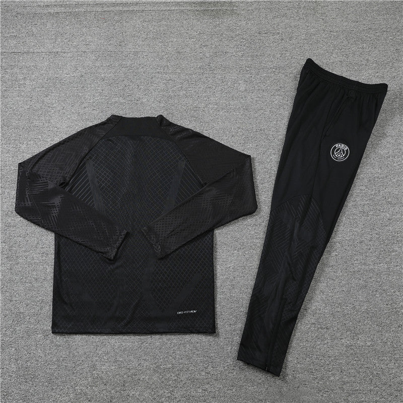 22/23 PSG Black 1/4 Zip Tracksuit