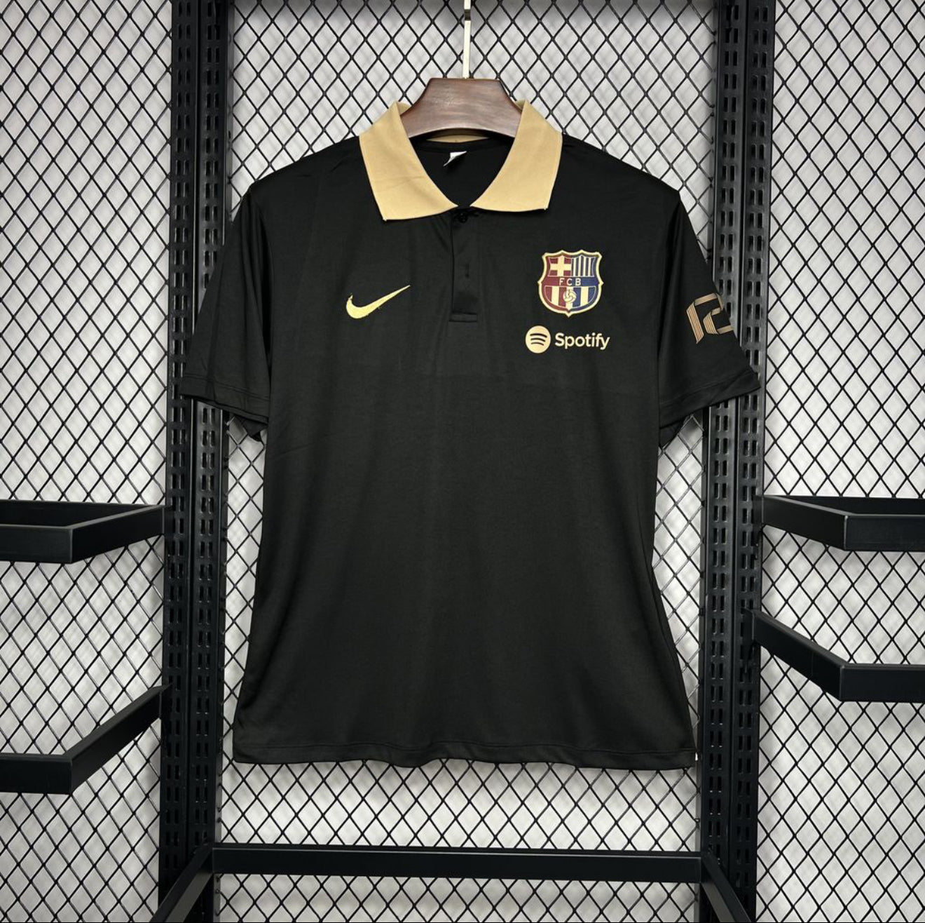 2024 FC Barcelona Black And Gold Polo Shirt
