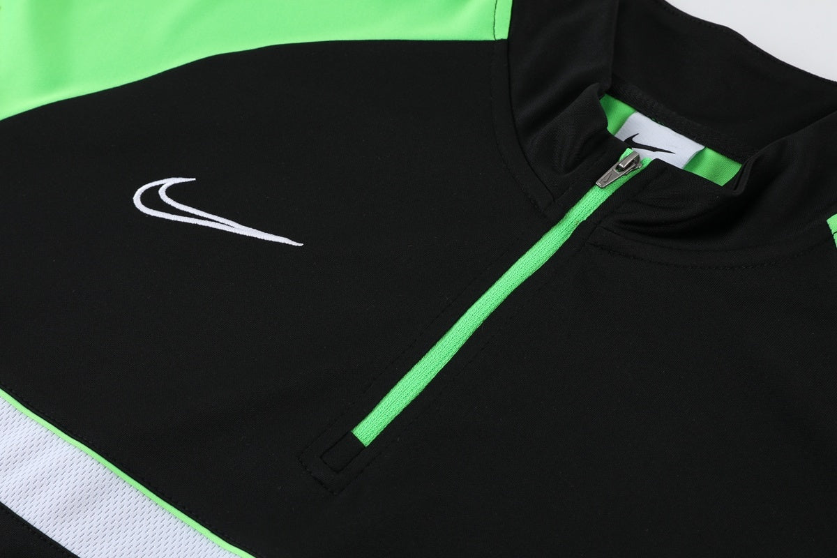 Nike Black And Green 1/4 Zip Dri-Fit Tracksuit
