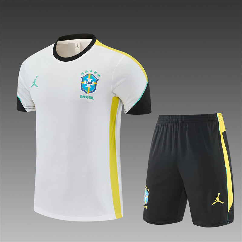 Brazil x Jordan White/Yellow/Black Shorts Training Set