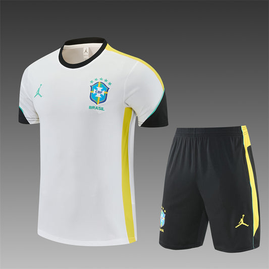 Brazil x Jordan White/Yellow/Black Shorts Training Set