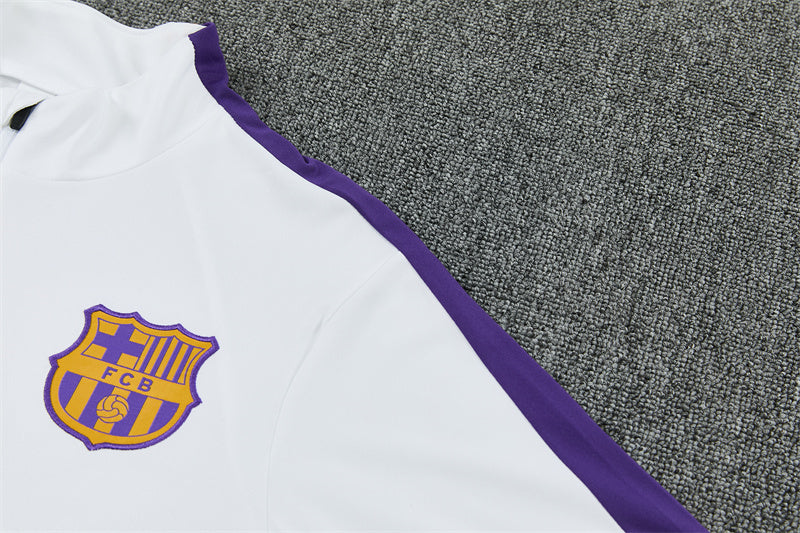 Barcelona x Kobe Bryant White, Purple And Black 1/4 Zip Tracksuit
