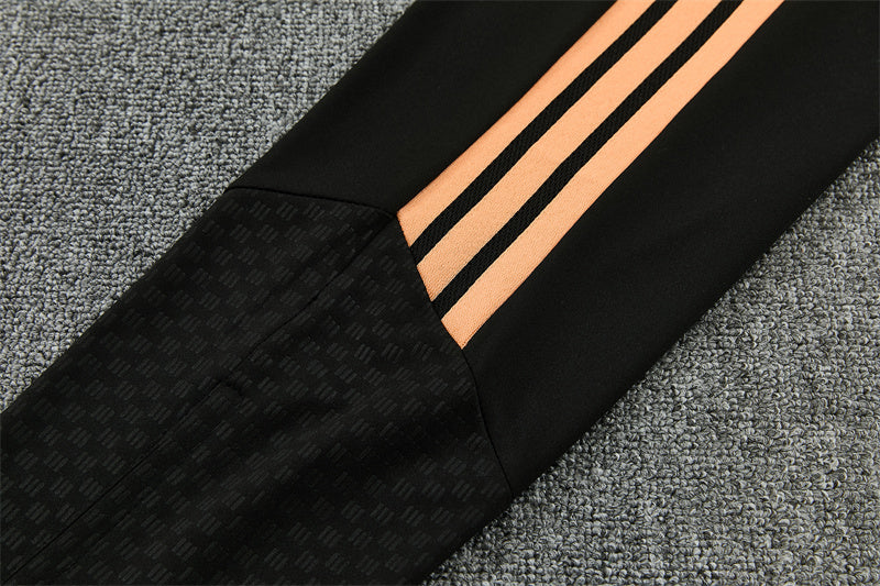 26/27 Arsenal Black And Orange 1/4 Zip Tracksuit