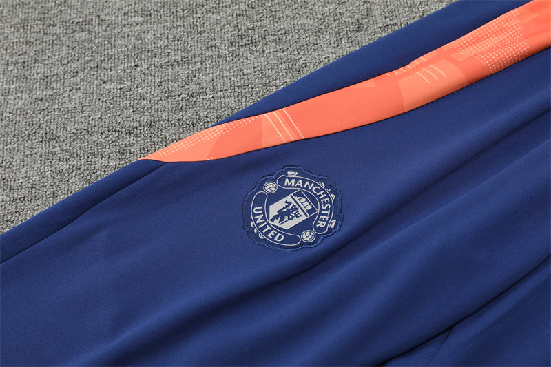 24/25 Manchester United Blue And Orange 1/4 Zip Tracksuit