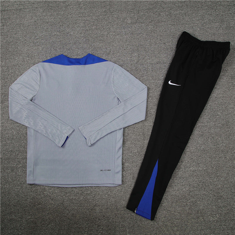 24/25 Inter Milan Grey, Black And Blue 1/4 Zip Tracksuit