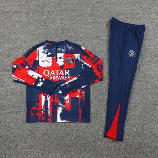 24/25 Blue, White And Red 1/4 Zip Tracksuit