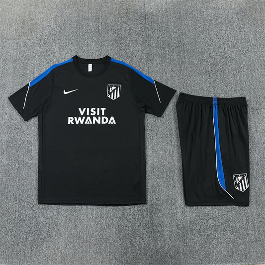 26/27 Atletico Madrid Black/Blue Shorts Training Set