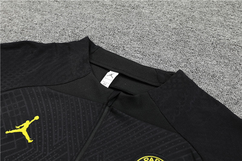 22/23 Jordan x PSG Black And Gold 1/4 Zip Tracksuit