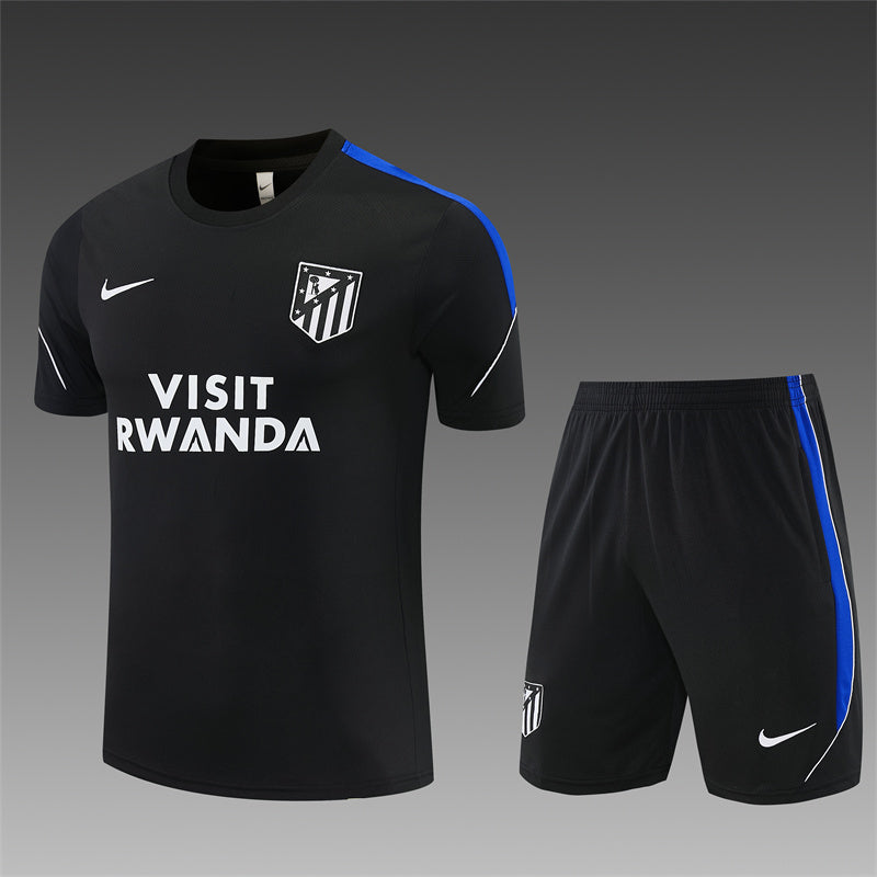 26/27 Atletico Madrid Black/Blue Shorts Training Set