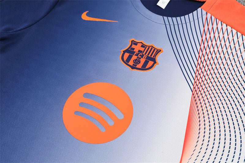 Barcelona T90  Blue/White/Orange Shorts Training Set