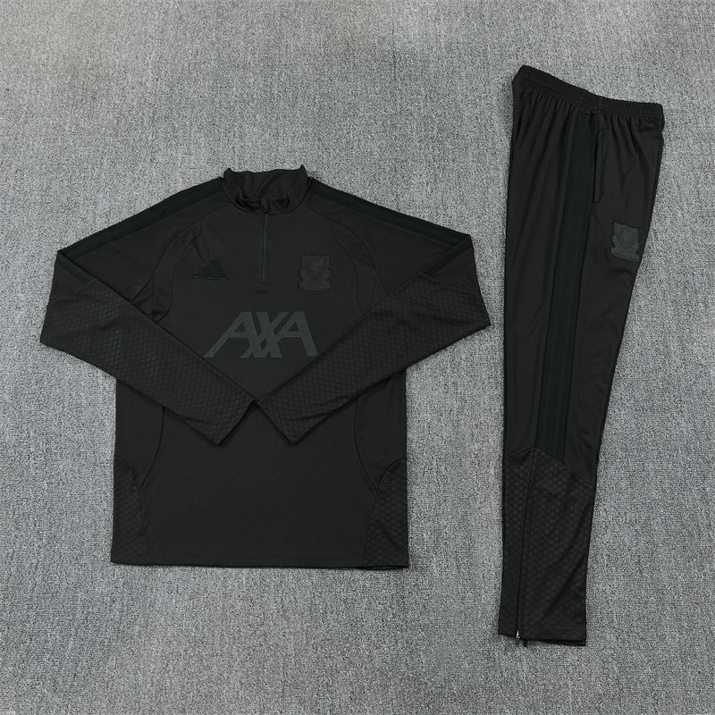 Liverpool Blacked Out 1/4 Zip Tracksuit