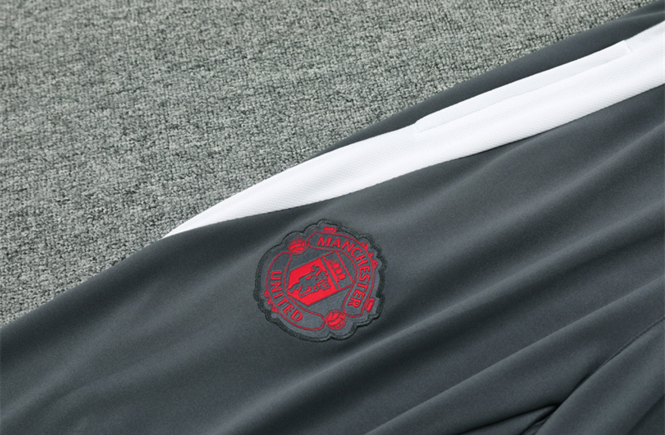 24/25 Manchester United Dark Grey 1/4 Zip Tracksuit