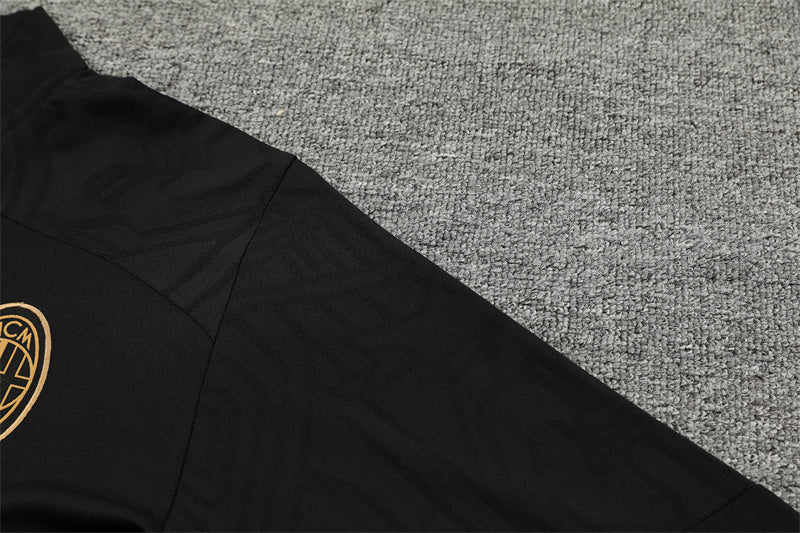 24/25 AC Milan Black 1/4 Zip Tracksuit