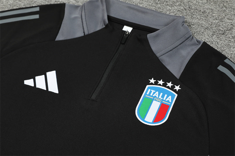 2025 Italy Black 1/4 Zip Tracksuit