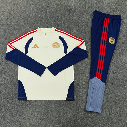 26/27 FC Bayern Munich Cream And Blue 1/4 Zip Tracksuit
