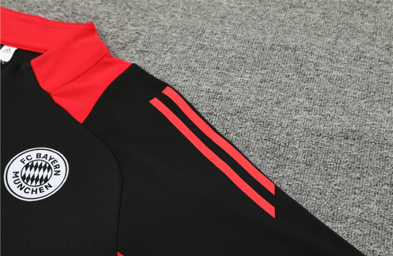 24/25 FC Bayern Munich Black And Red 1/4 Zip Tracksuit