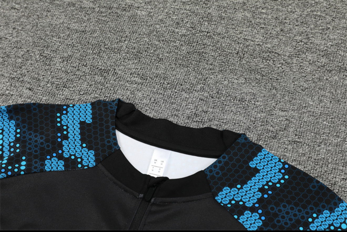 24/25 SSC Napoli Black And Blue 1/4 Zip Tracksuit