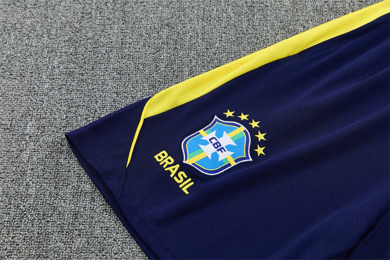 Brazil x Jordan Dark Blue/Yellow Shorts Training Set