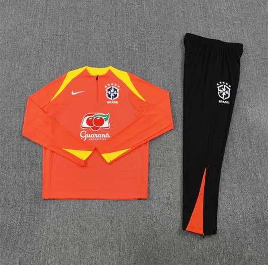 2025 Brazil Orange 1/4 Zip Tracksuit